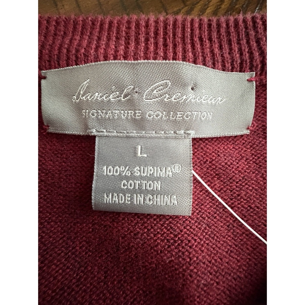 Daniel Cremieux Sweater Men's Large Red 100% Supima Cotton Long Sleeve New #T2-1 - Picture 3 of 8
